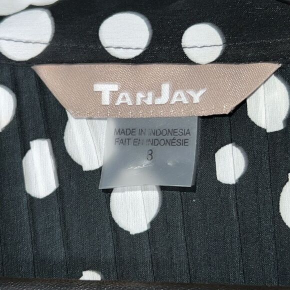 TanJay dot’s button down pleated blouse size 8 - Picture 7 of 11